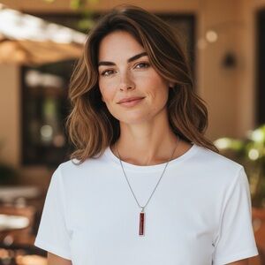 JOYA by Judy Crowell Sterling Silver 925 Red Coral Pendant Necklace